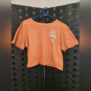 Pumpkin/Terracotta Daisy Crop Top M